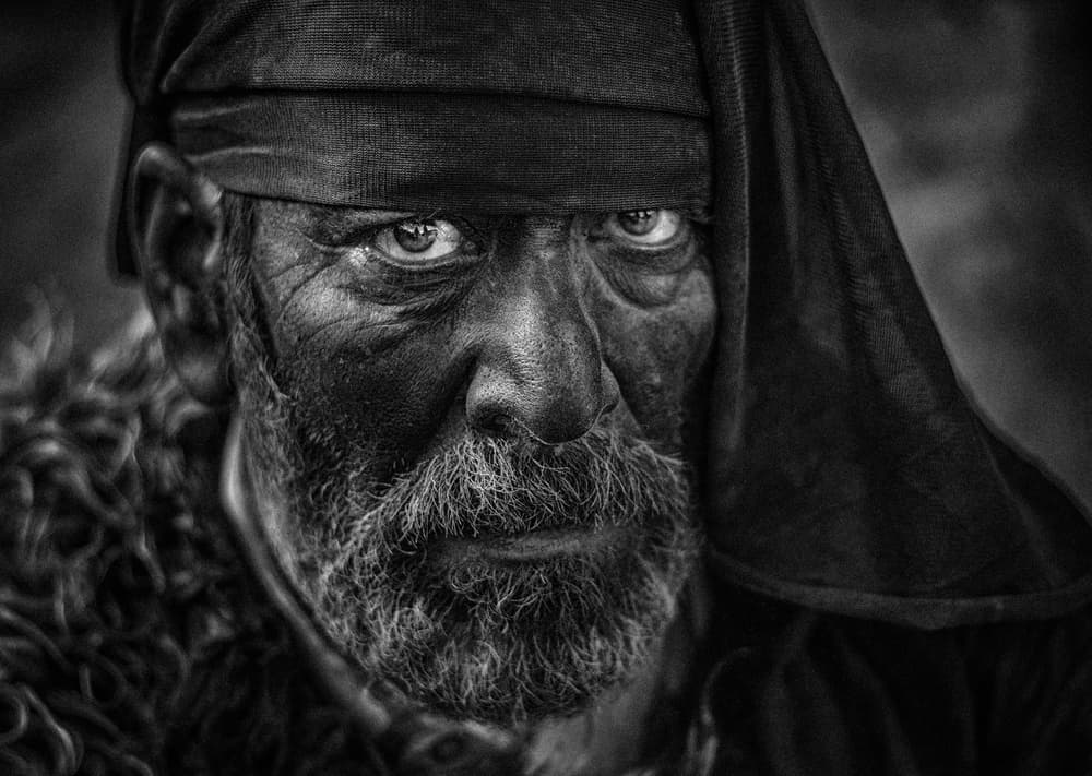 Rugged Man Intense Gaze by Babak Mehrafshar — canvas wall art