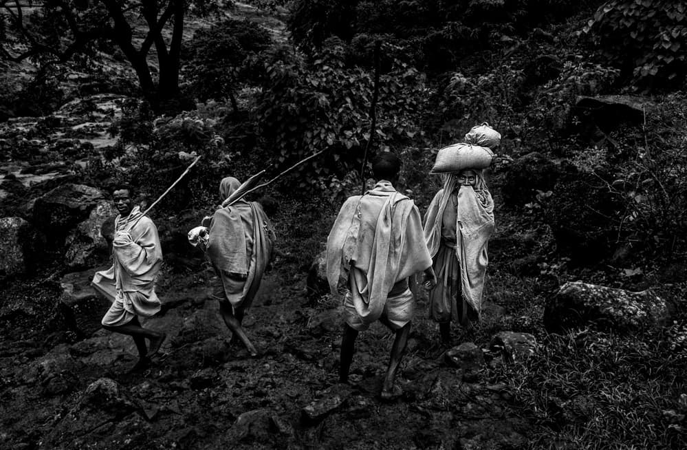 Tribal People Forest Journey by Joxe Inazio Kuesta Garmendia — canvas wall art