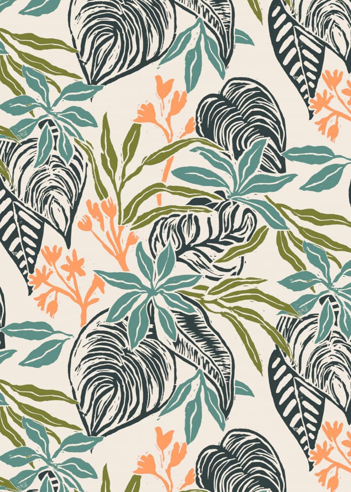 Stylized Tropical Leaves by Alexandra Weise — canvas wall art