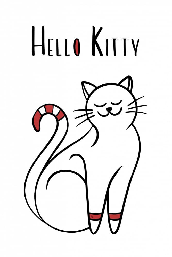 Happy Striped Kitty by Martina — canvas wall art