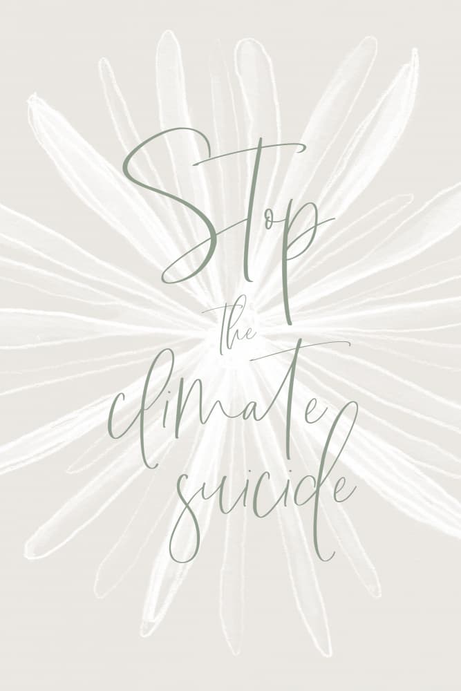 Stop Climate Suicide Message by Melanie Viola — canvas wall art