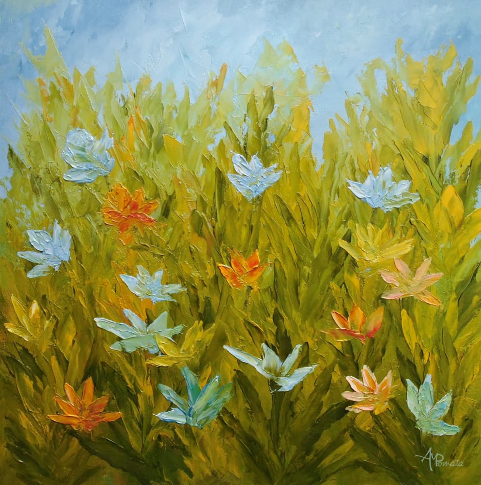 Vibrant Meadow Flowers by Angeles M. Pomata — canvas wall art