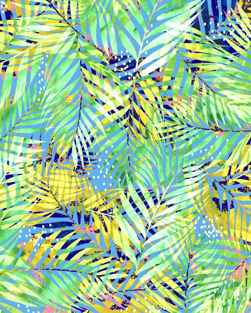 Vibrant Tropical Palms by Uma Gokhale — canvas wall art