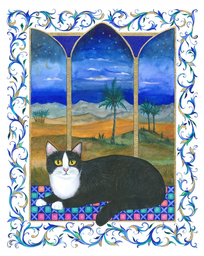 Desert Night Feline by Isabelle Brent — canvas wall art