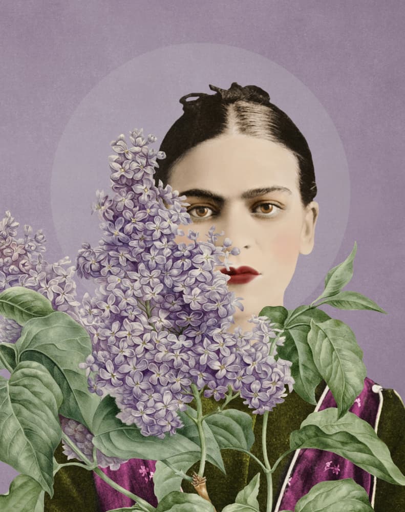 Woman's Lilac Gaze by Marja van den Hurk — canvas wall art