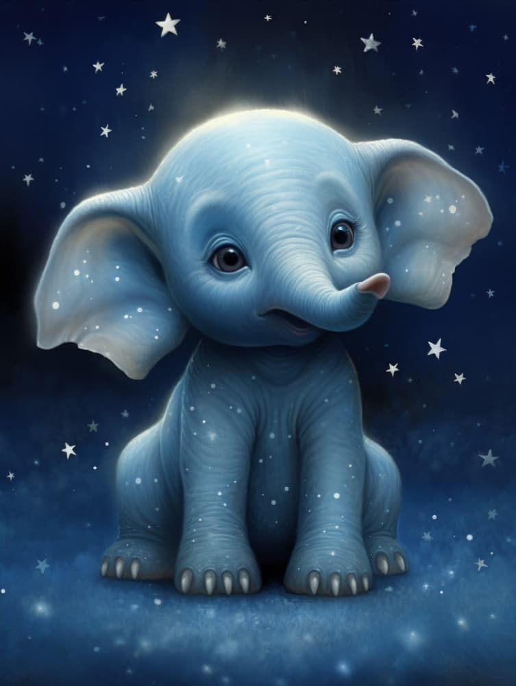 Cute Elephant by Bilge Paksoylu — canvas wall art