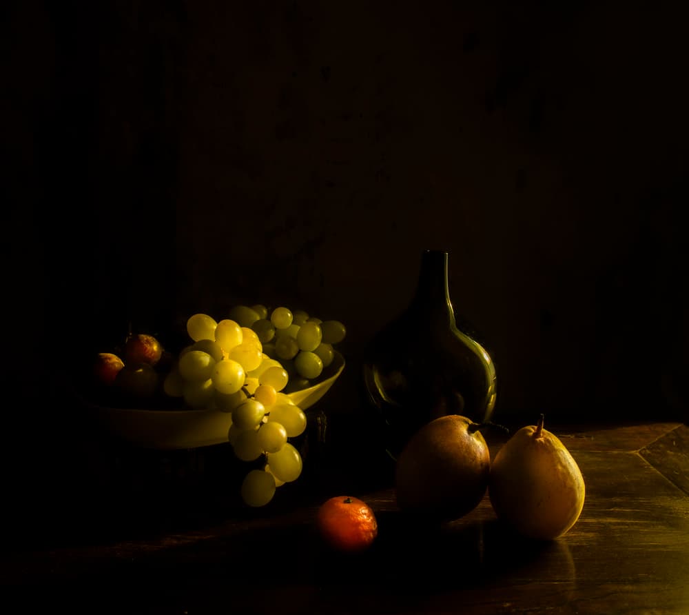 Dark Fruit Still Life by Judy Tseng — canvas wall art