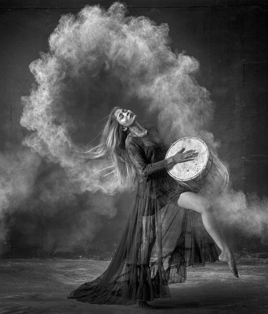 Rhythmic Powder Dance by Angela Muliani Hartojo — canvas wall art