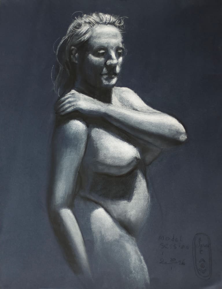 Graceful Nude Figure by Corné Akkers — canvas wall art