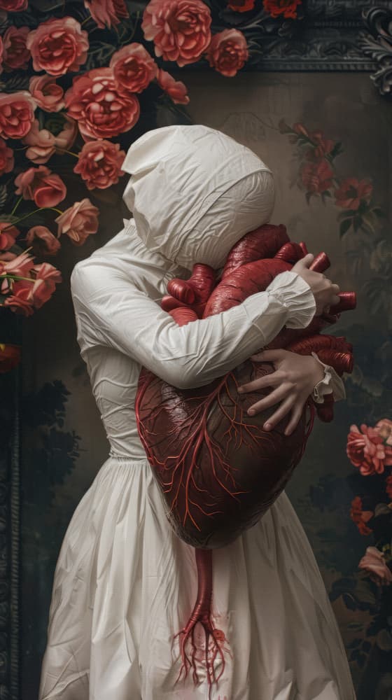 Embracing A Human Heart by Bilge Paksoylu — canvas wall art
