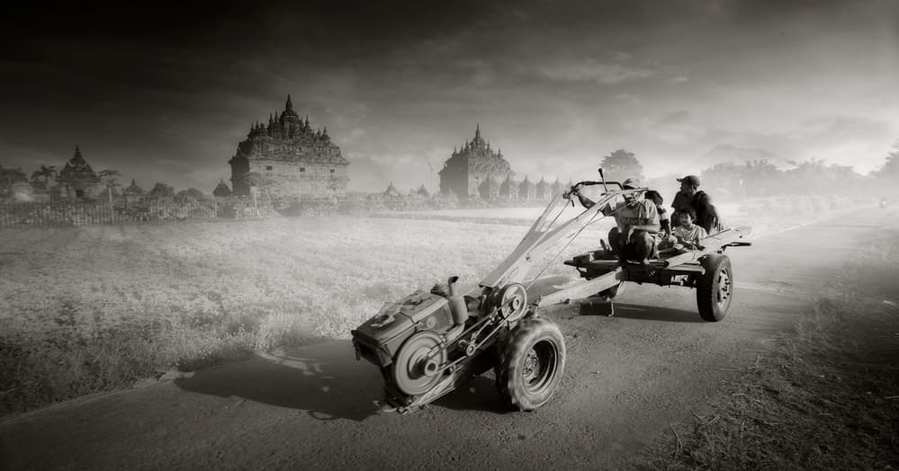 Misty Temple Farming by Hari Sulistiawan — canvas wall art