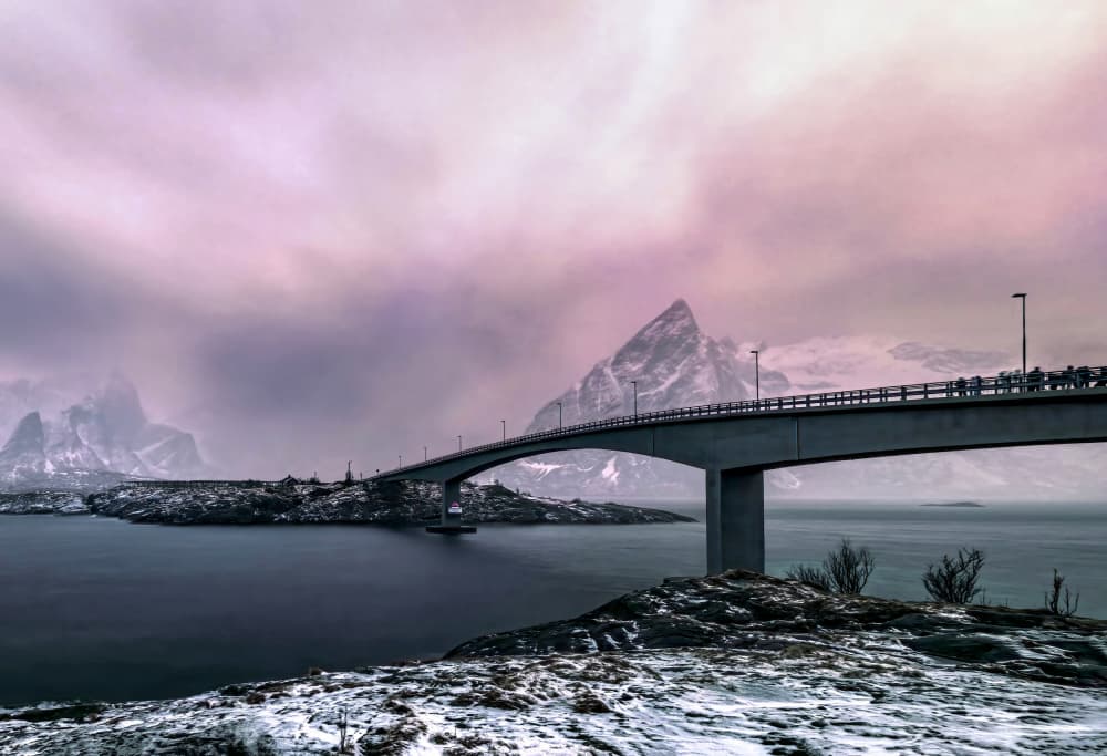 Dramatic Nordic Bridge by Jie Jin — canvas wall art