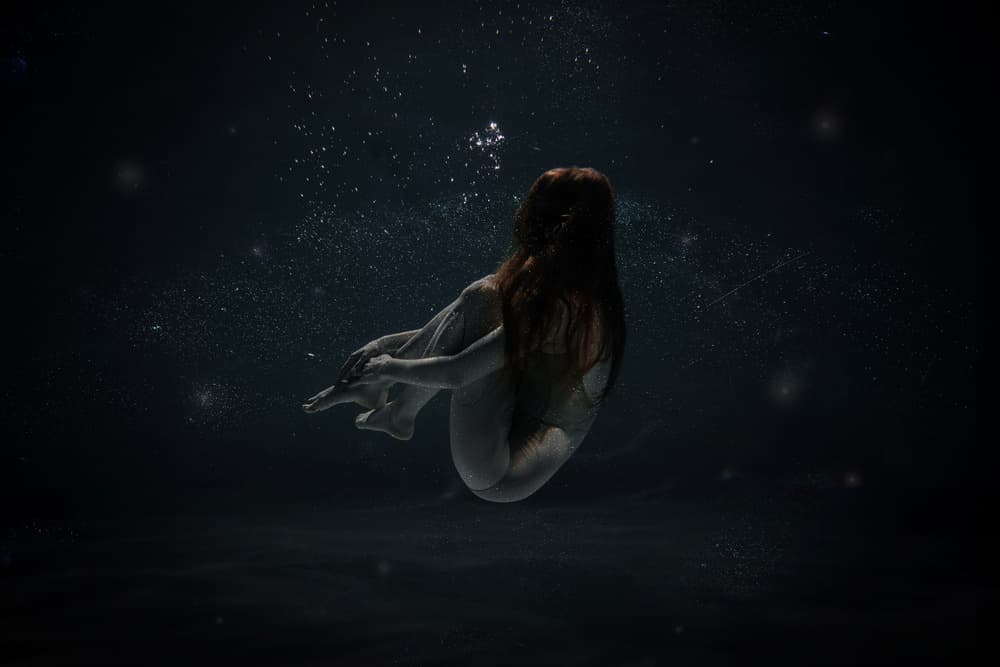 Starlit Underwater Solitude by Olga Barantseva — canvas wall art