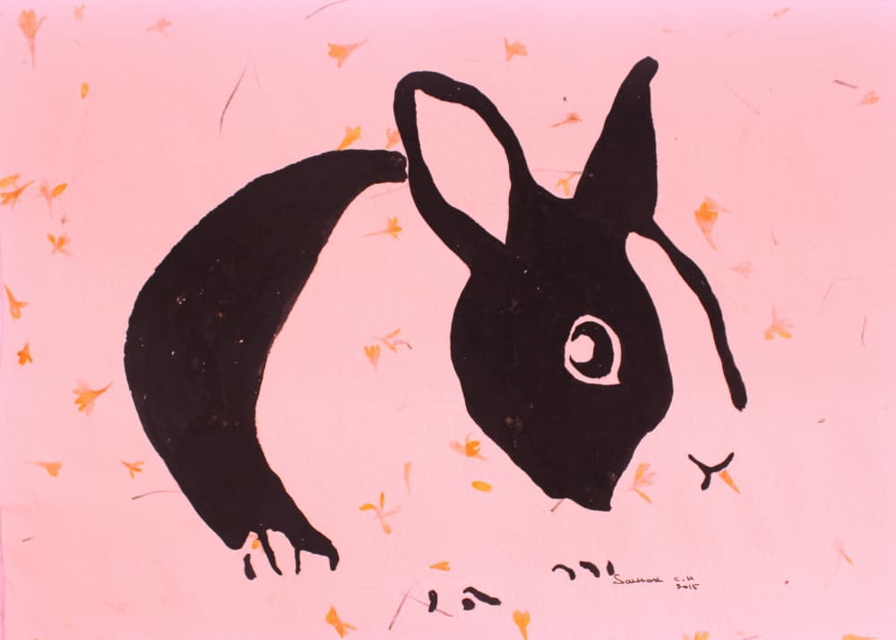 Pink Bunny Whimsy by Santhosh ch — canvas wall art