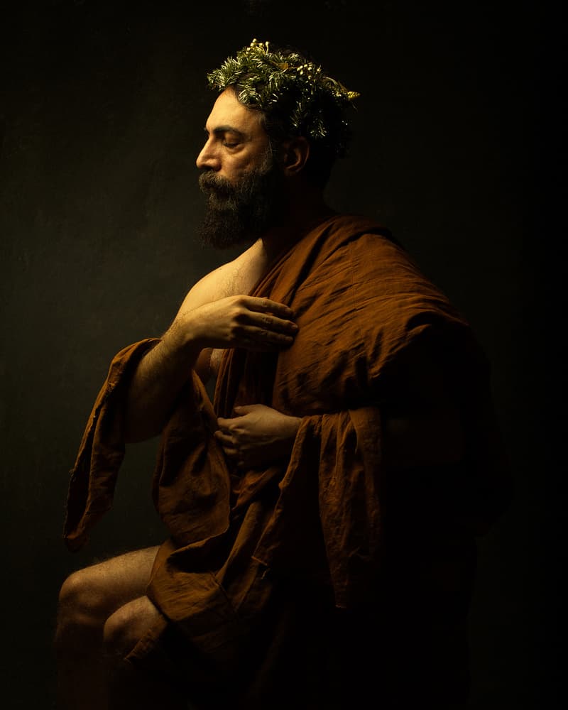 Contemplative Bearded Philosopher by Mehdi Mokhtari — canvas wall art