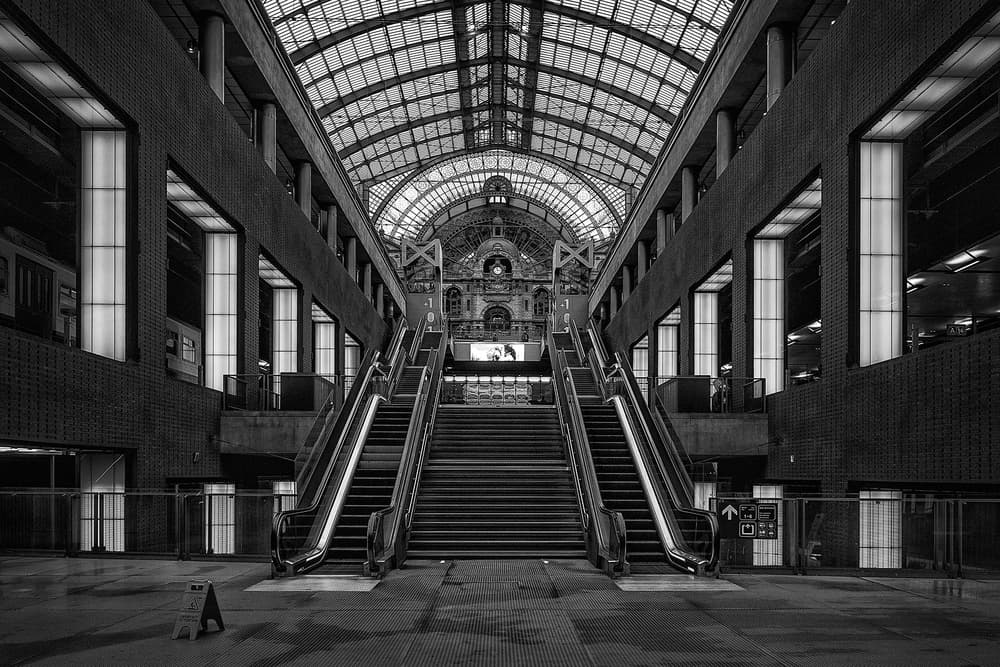 Antwerp Central Station by Jef Van den Houte — canvas wall art