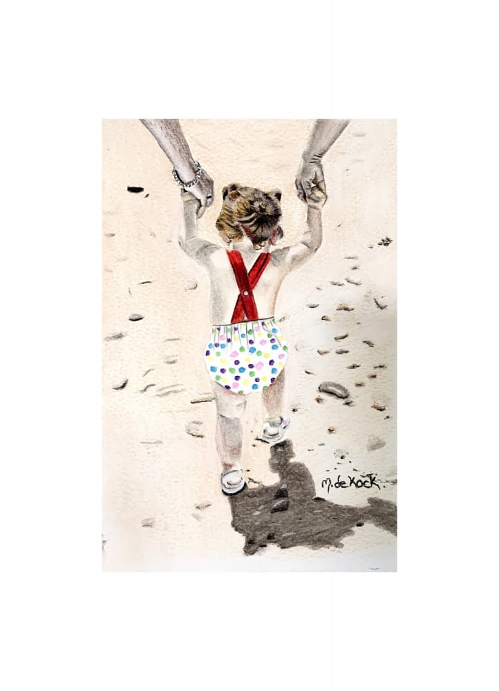 Girl on beach by Marchelle de Kock — canvas wall art