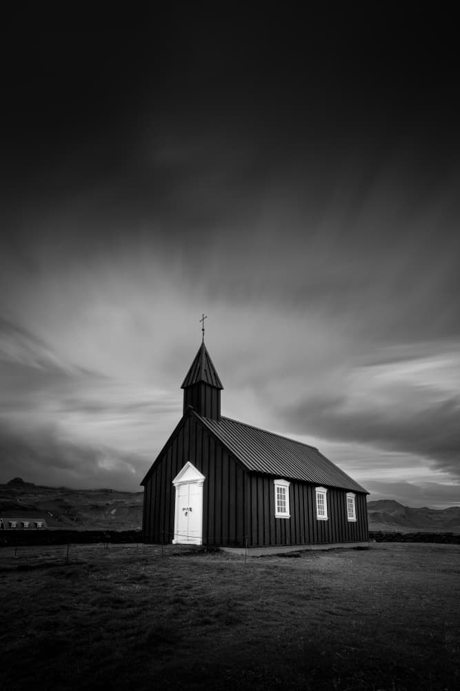 Black church by Dan Mirica — canvas wall art
