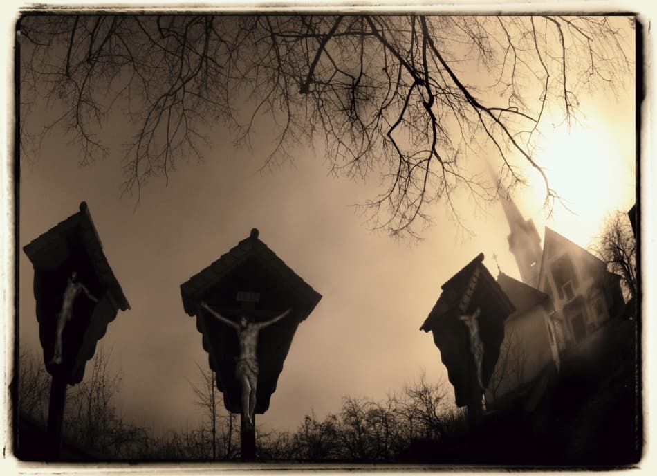 Dramatic Calvary Church by Milan Malovrh — canvas wall art