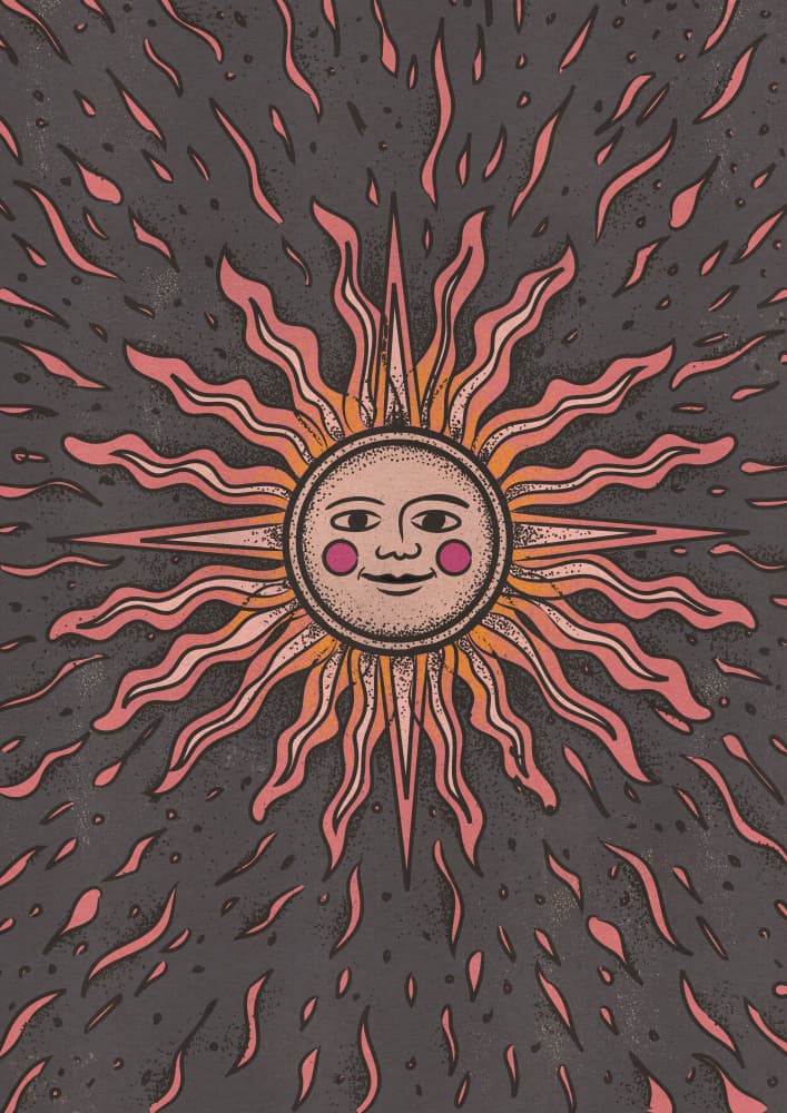 Smiling Celestial Sun by Nicholas — canvas wall art