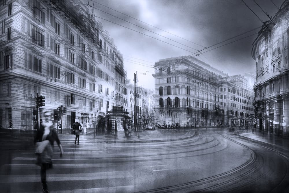 Dreamy City Street by Nicodemo Quaglia — canvas wall art