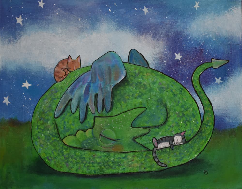 Gentle Dragon's Sleep by Andrea Doss — canvas wall art