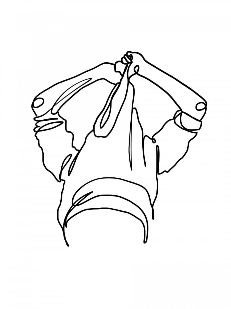 Hoodie Line Drawing by Hanna Lee Tidd — canvas wall art
