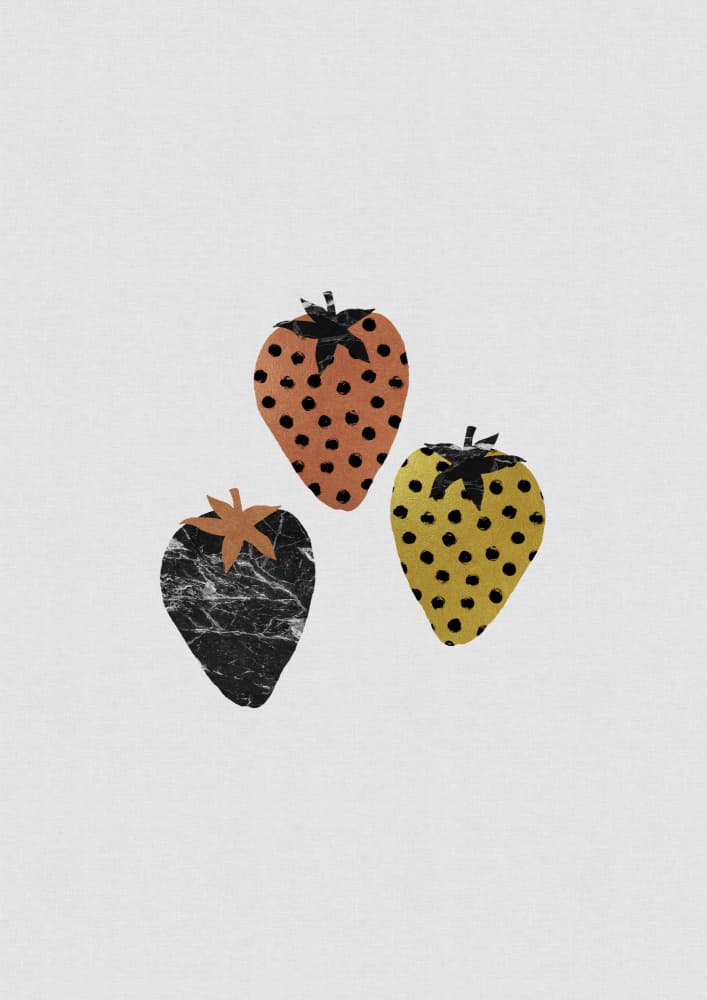 Colorful Strawberry Trio by Orara Studio — canvas wall art