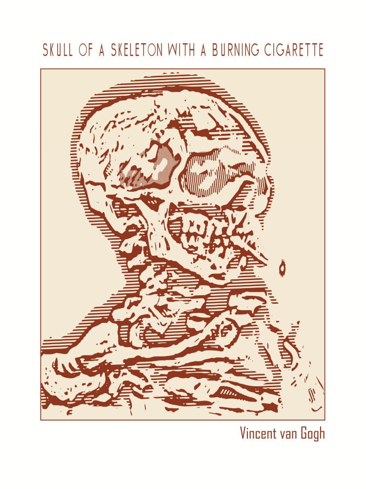 Smoking Skeleton Profile by Doa Project — canvas wall art
