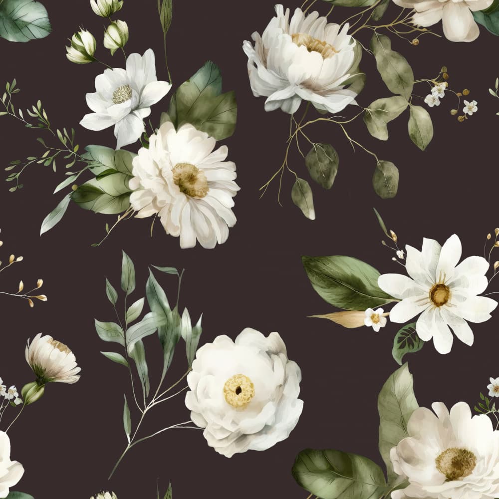 Classic White Florals by Bilge Paksoylu — canvas wall art