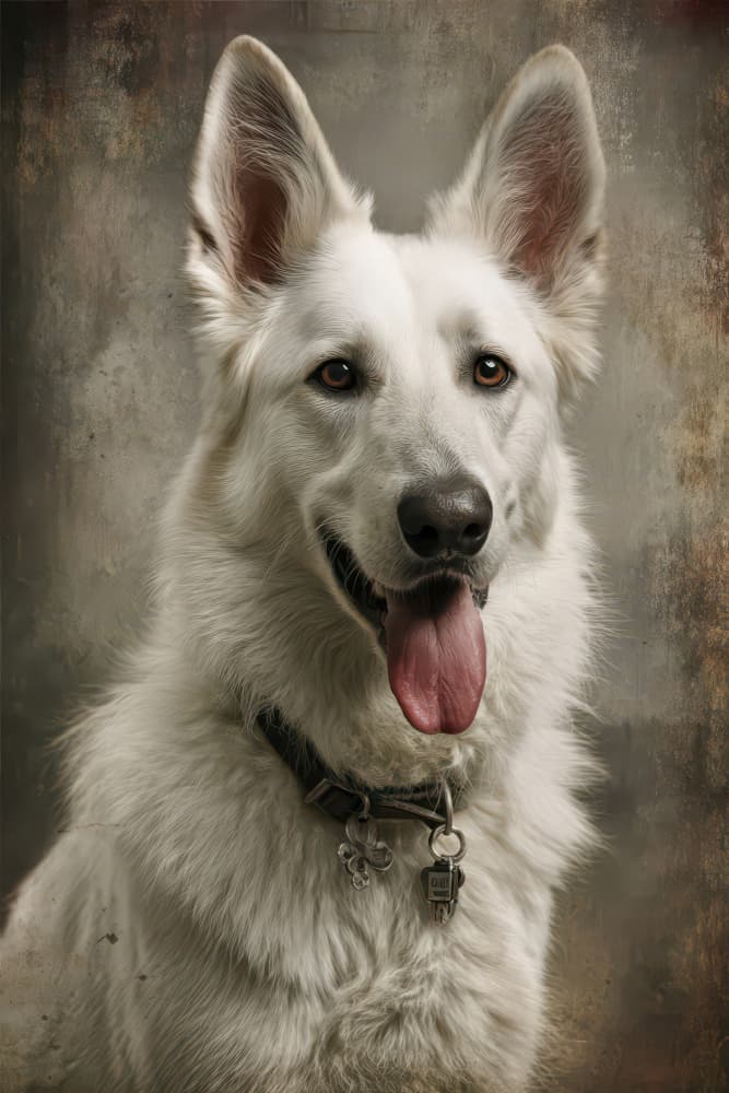 Regal White Shepherd by Rafal Kulik — canvas wall art
