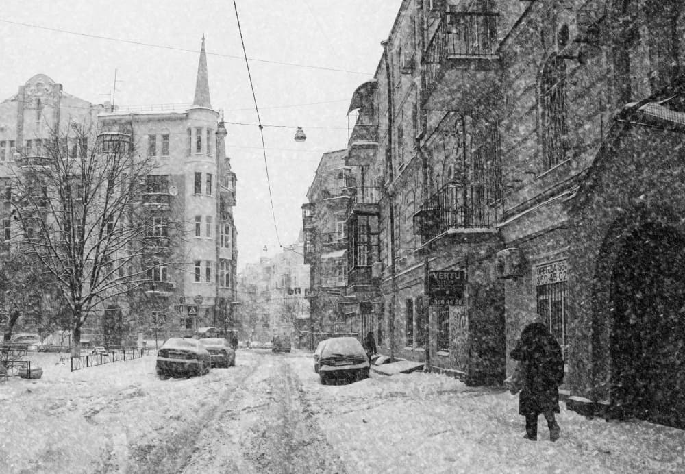 Historic Winter Street by Alexander Kiyashko — canvas wall art