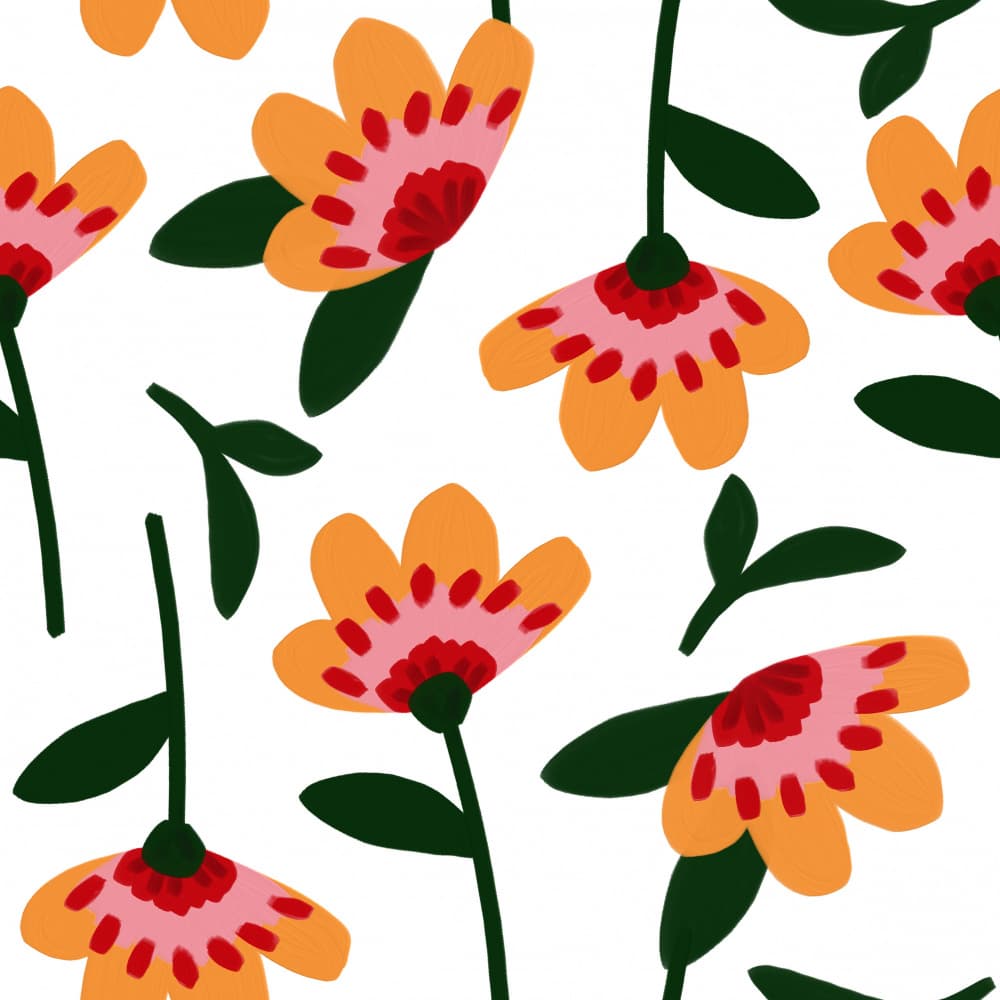 Vibrant Orange Flowers by Pecilia Mariano — canvas wall art
