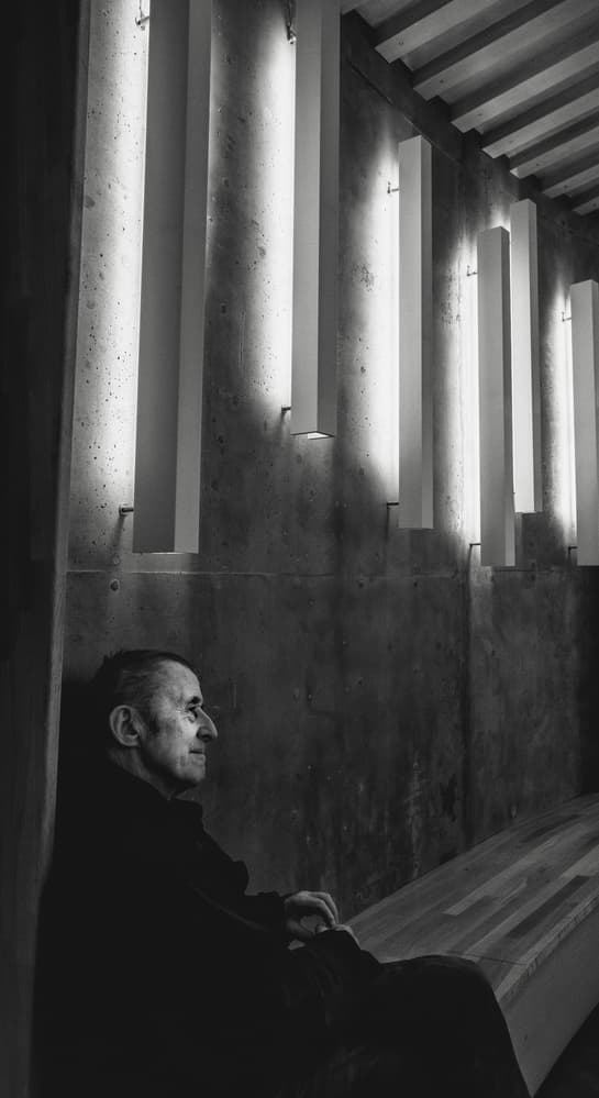 Contemplative Man Illuminated by Mette Caroline Strøksnes — canvas wall art