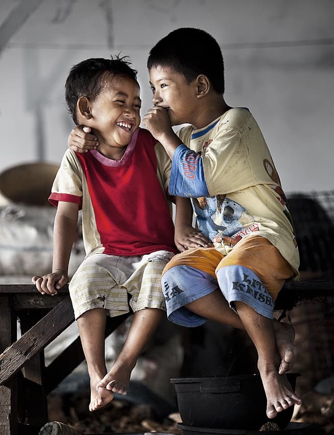 Joyful Childhood Friends by Sebastian Kisworo — canvas wall art