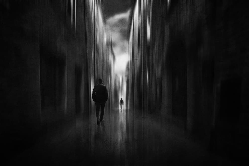 Solitary Figure Walking by Nicodemo Quaglia — canvas wall art