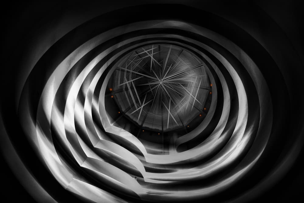 Winding Architectural Spiral by Hans-Wolfgang Hawerkamp — canvas wall art