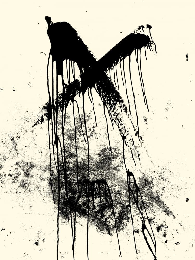 Dripping Black X Mark by Petr Strnad — canvas wall art