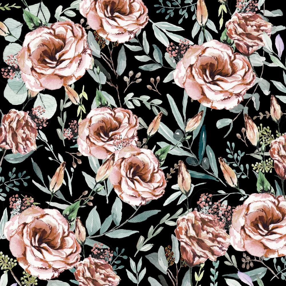Floral Explosion Black by Anis Illustration — canvas wall art