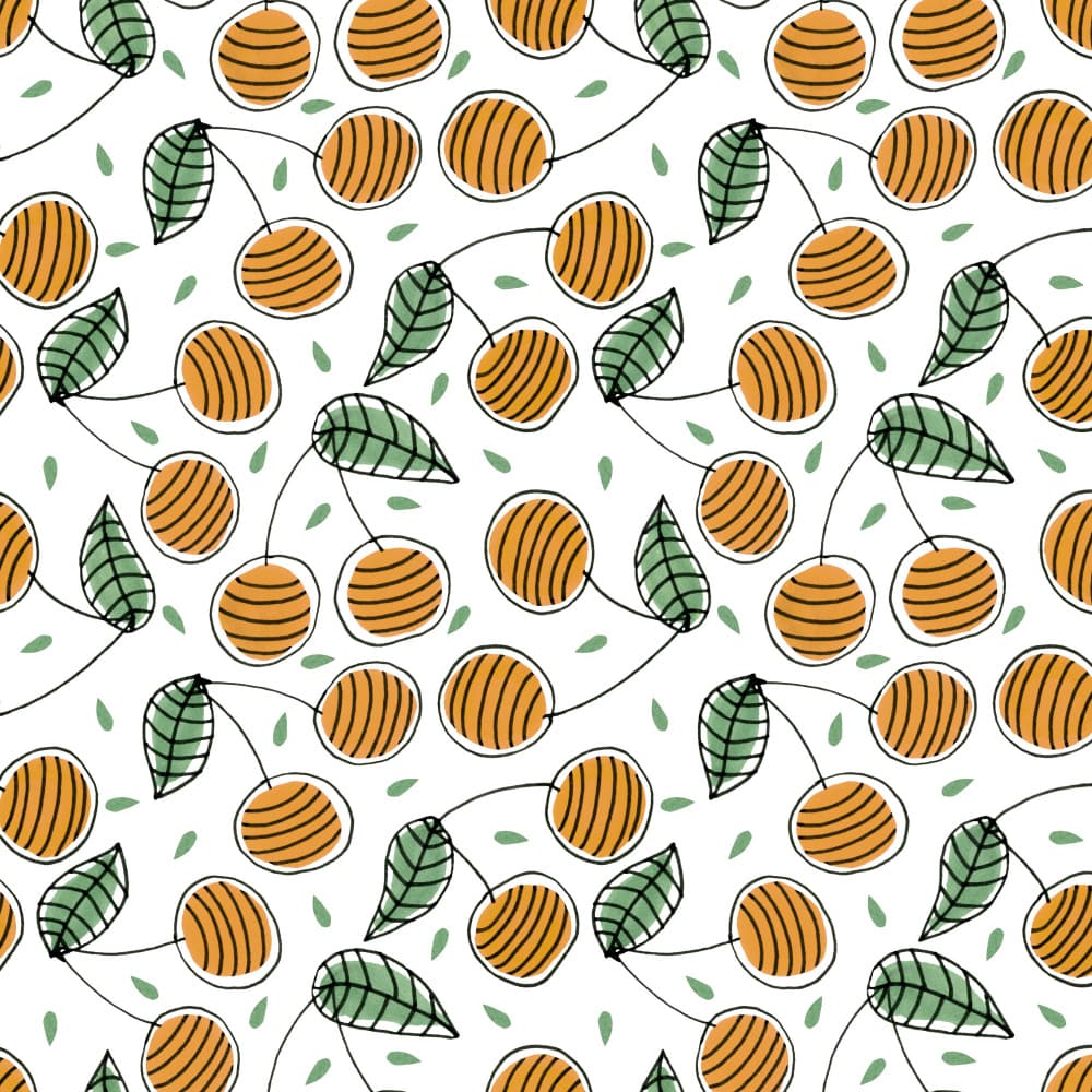 Playful Cherry Pattern by Michele Channell — canvas wall art