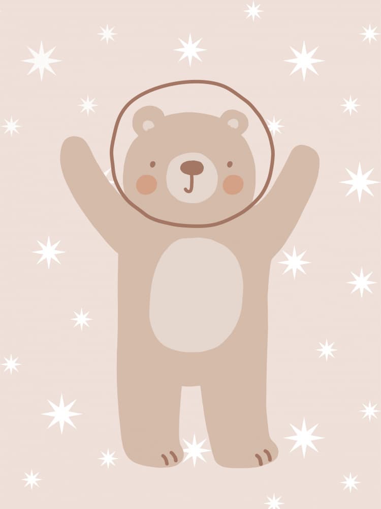 Cute Astronaut Bear by Mathieu jeuf — canvas wall art