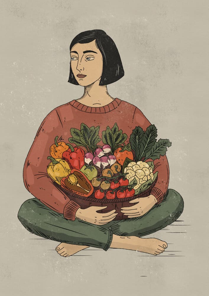 Mindful Harvest Woman by Nicholas — canvas wall art
