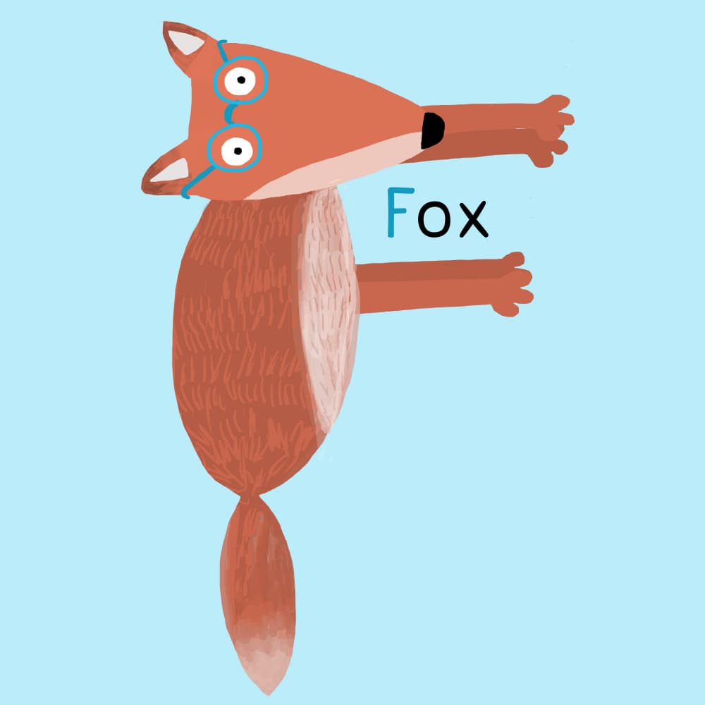 F Is For Fox by Carla Daly — canvas wall art
