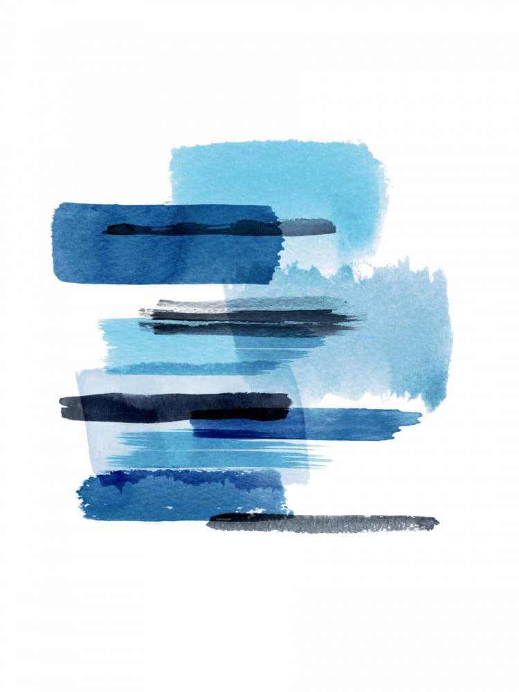 Blue Abstract Strokes by Ninola Design — canvas wall art