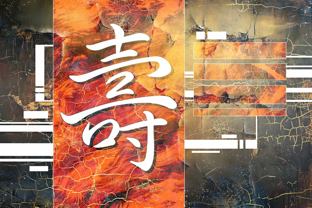 Shou Longevity Symbol by Rafal Kulik — canvas wall art