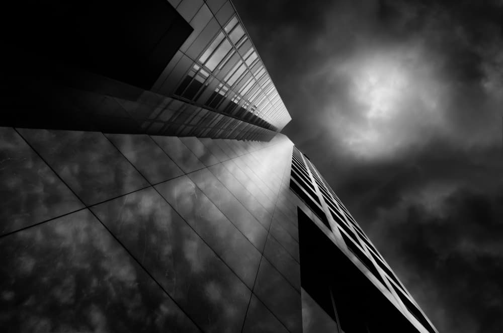 Dark Urban Ascent by Michiel Hageman — canvas wall art