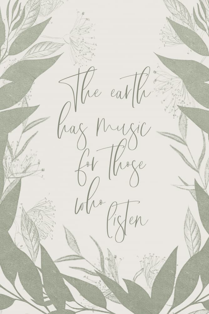 Botanical Earth Music Quote by Melanie Viola — canvas wall art