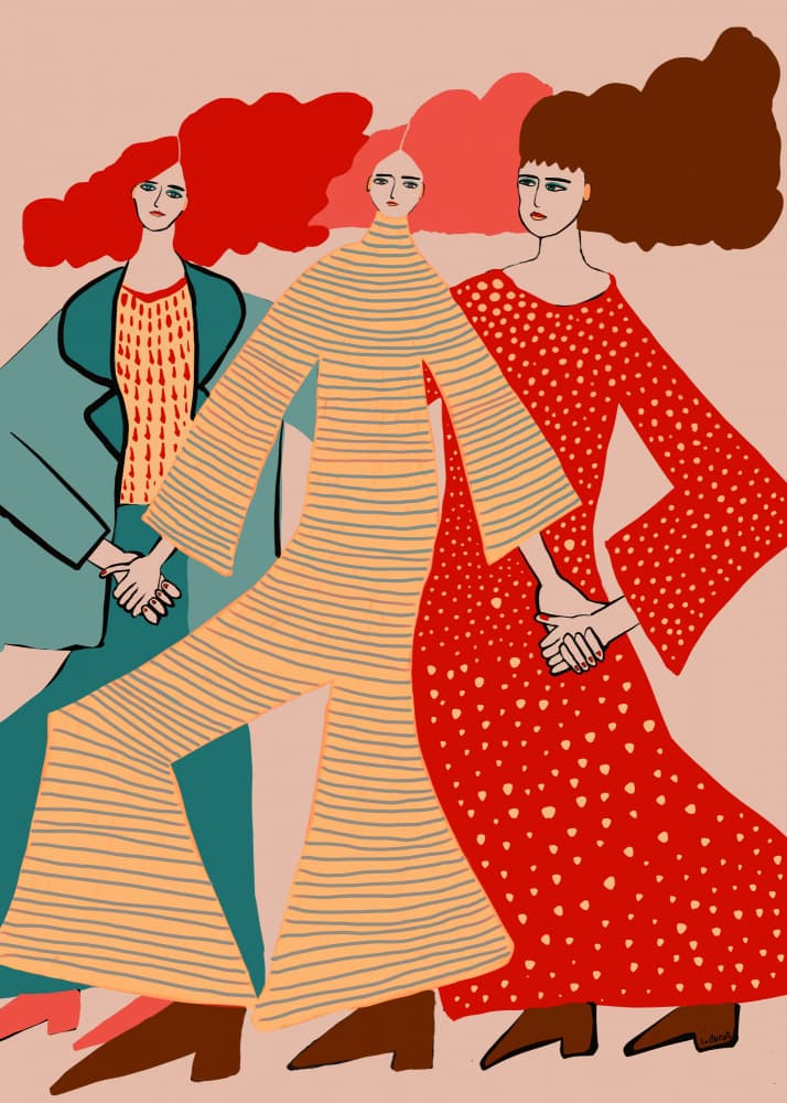 United Women Holding Hands by Sharyn Bursic — canvas wall art