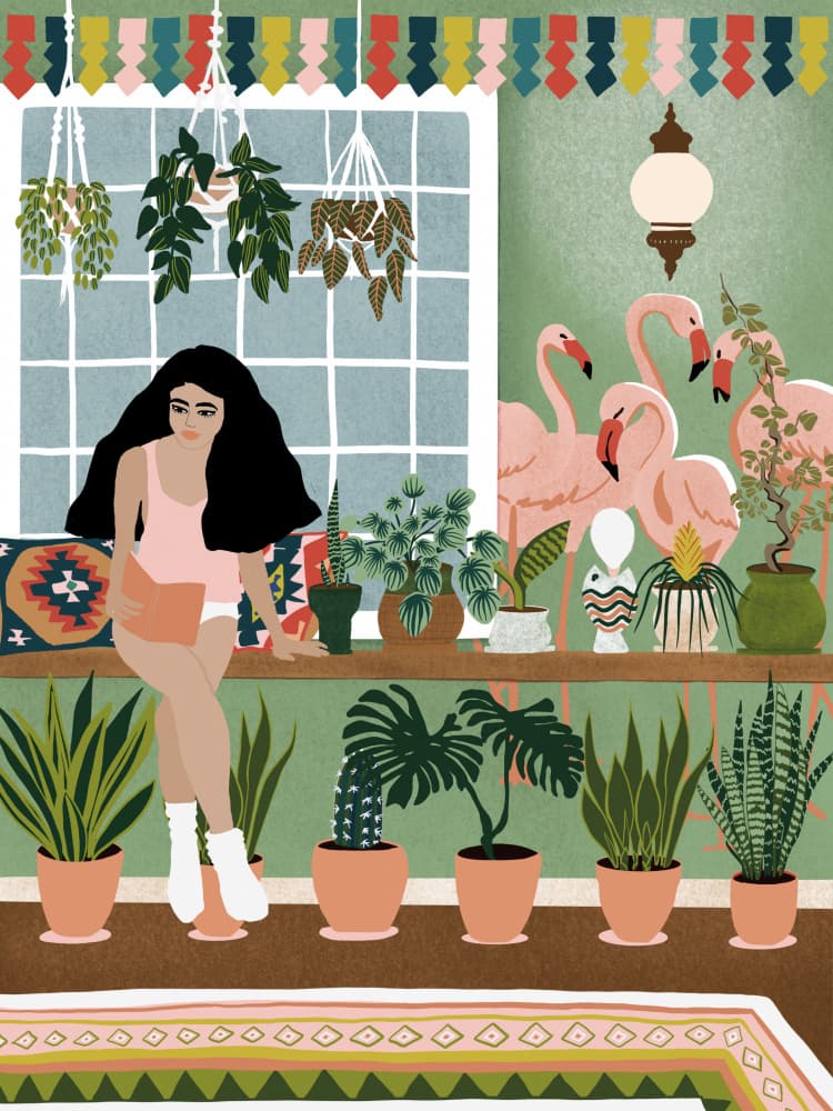 Boho Indoor Garden Sanctuary by Ceyda Alasar — canvas wall art
