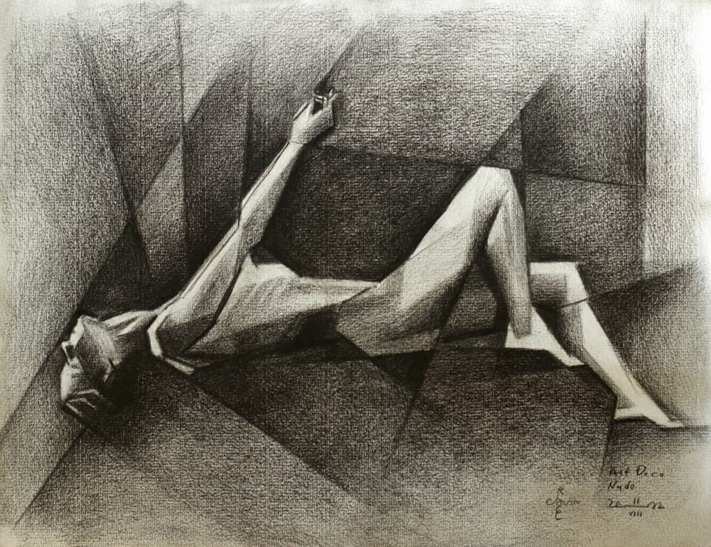 Reclining Cubist Figure by Corné Akkers — canvas wall art
